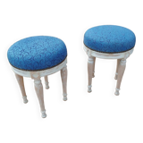 Paire de tabourets poufs anciens style louis xvi