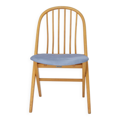 Chaise de bureau années 1960 Allemagne, chaise de bureau en bois de hêtre vintage, restaurée