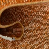 Tapis Vintage Orange Ocre Patiné, Style Bohème Chic