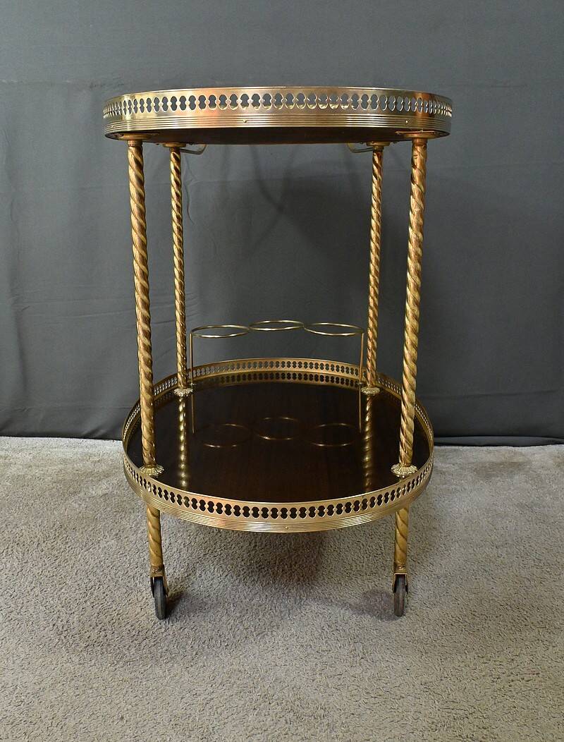 Brass Rolling Serving Cart - 1960