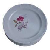 Lot de 6 assiettes à dessert vintage Porcelaine de Vierzon