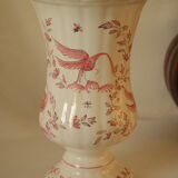 Vase Moustiers faience decoration hand birds signed