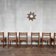 Series of 6 vintage wooden chairs 1960