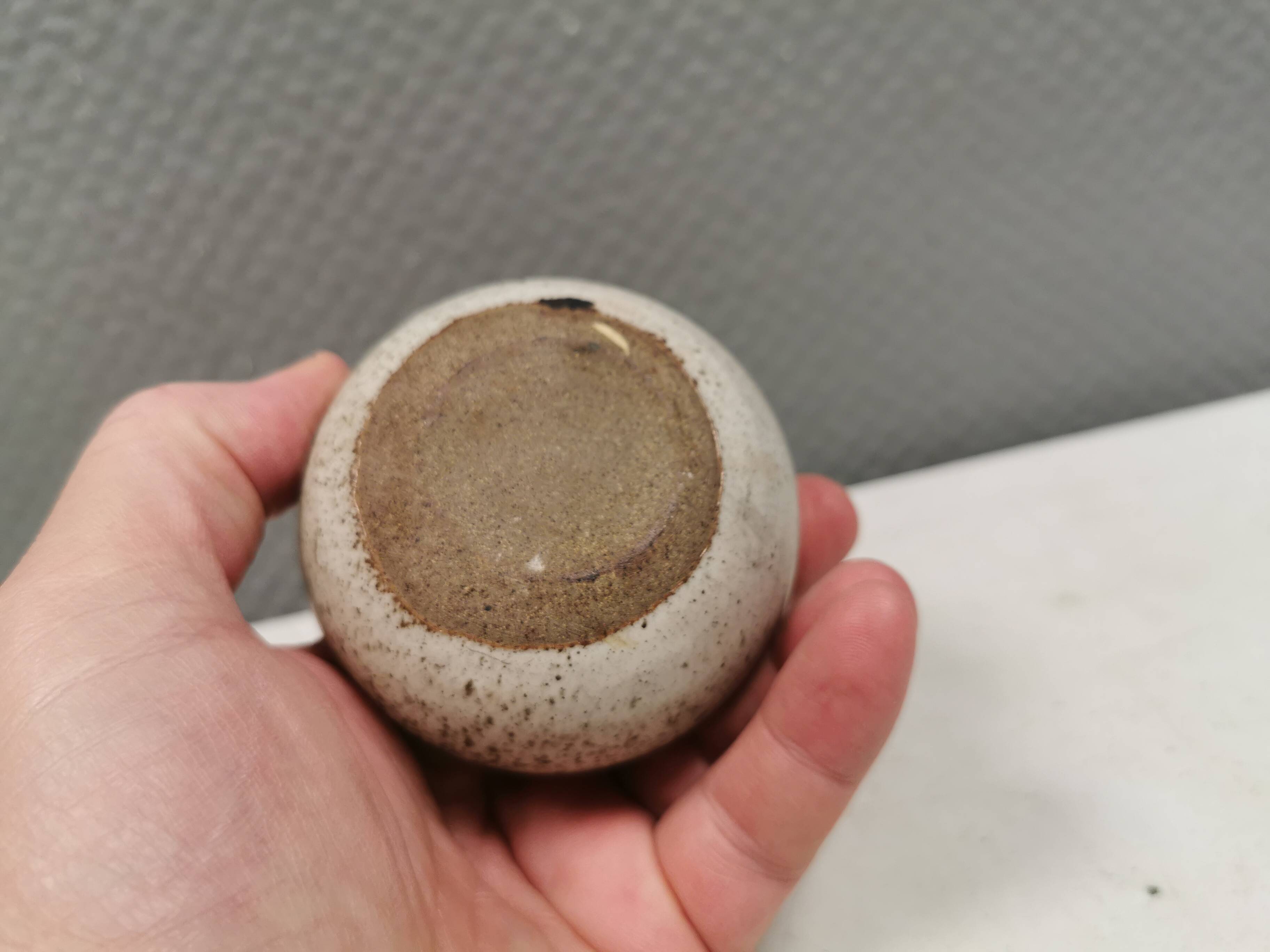 Small, lovely "hollow" ceramic vase, Danish from the 1970s.