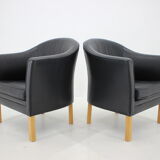 Paire de fauteuils en cuir Mogens Hansen, Danemark