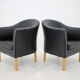 Paire de fauteuils en cuir Mogens Hansen, Danemark