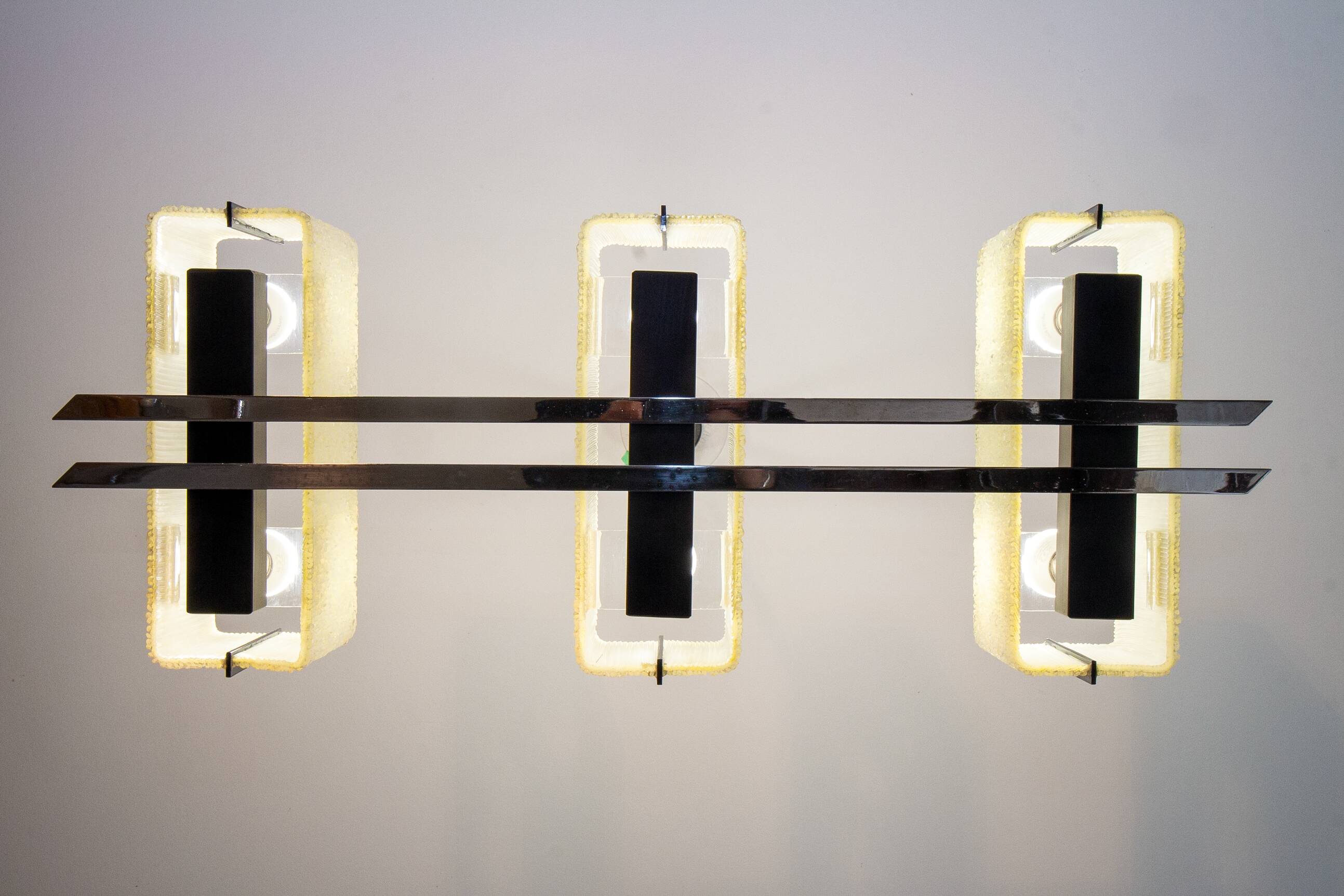 Modernist chandelier Maison Arlus ocean liner 1960