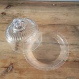 Glass arcopal cake dish with bell