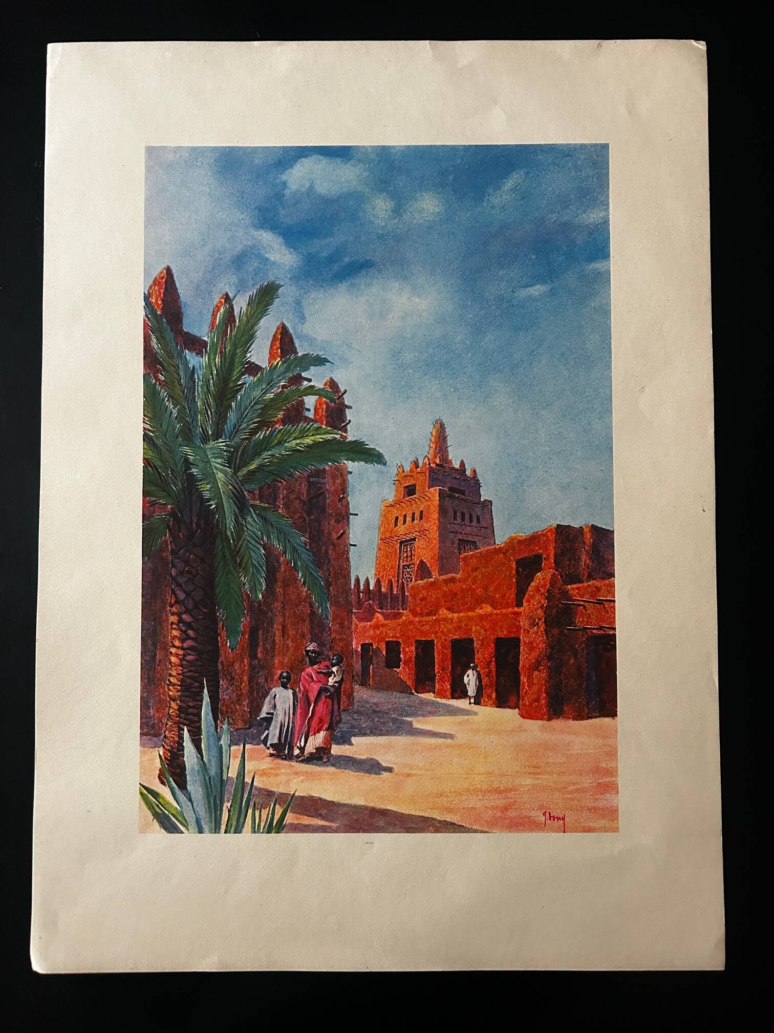 Orientalist lithograph from the 1950s