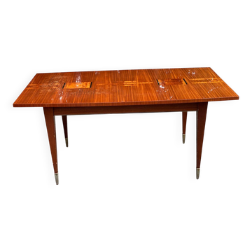 Scandinavian solid wood and rosewood dining table 1960