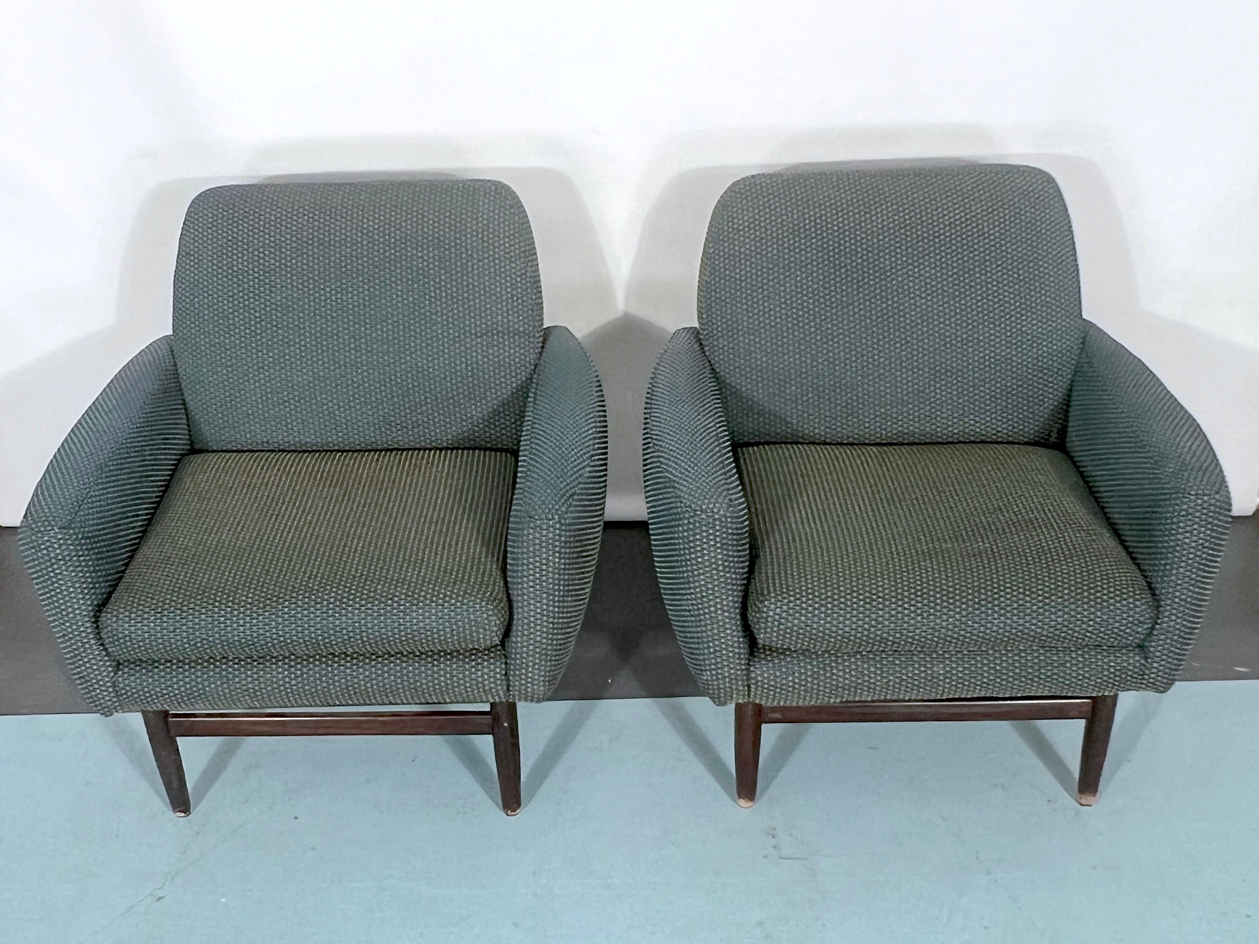 Italian Mid-century wood modern armchairs from 60s