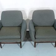 Italian Mid-century wood modern armchairs from 60s