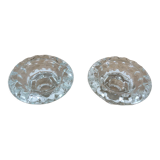 Pair of vintage glass candle holders