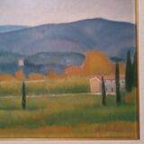 Peinture à l'huile sur toile paysage toscan signée R.VENTURI