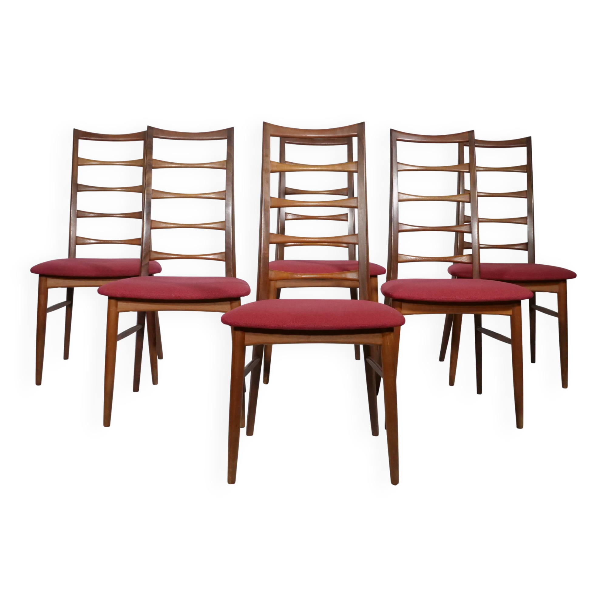 Set of 6 Teak Danish Design Dining Chairs from the 1960s by Nils Koefoed – Model LIS