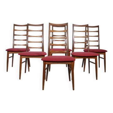 Lot de 6 chaises de salle à manger en teck de design danois des années 1960 par Nils Koefoed – Modèle LIS