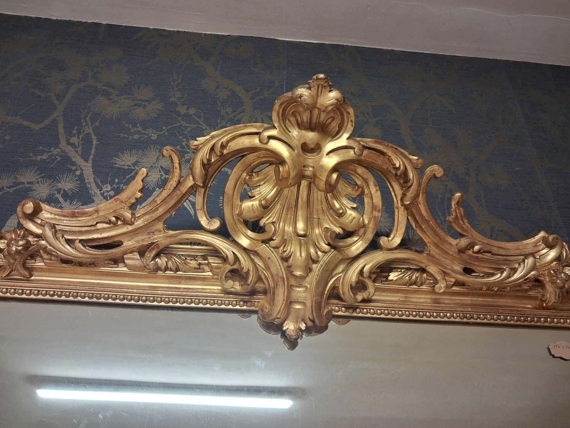 19th century mirror 196 x 140