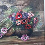 Aquarelle Anémones au cabanon