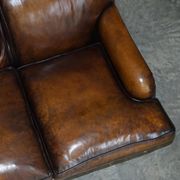 Howard & Son leather canapé, restored vintage, 3-seater