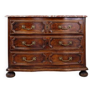 Commode en bois et marbre,