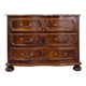 18th century walnut chest of drawers with red marble top
