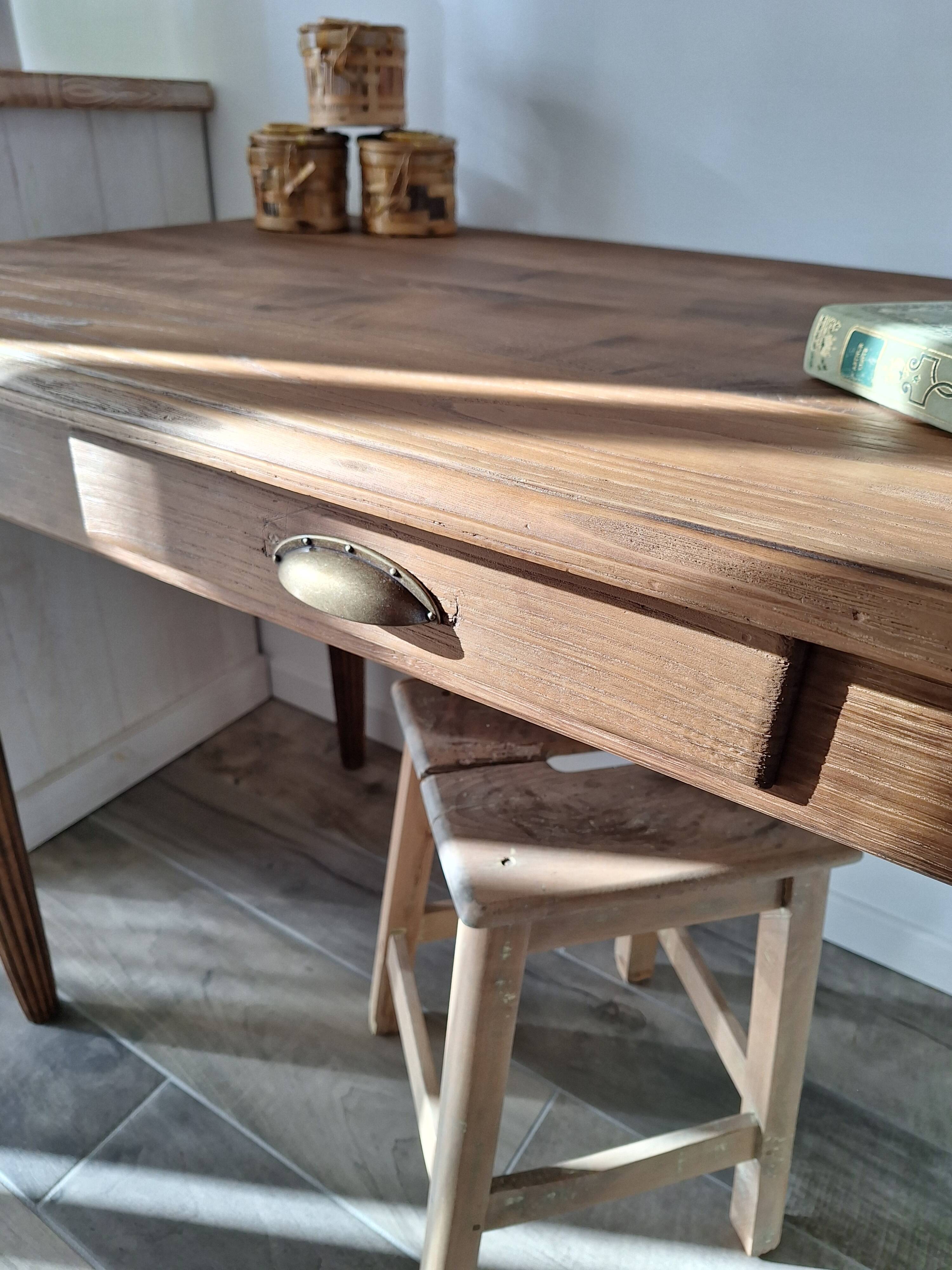 Oak farmhouse table in country style