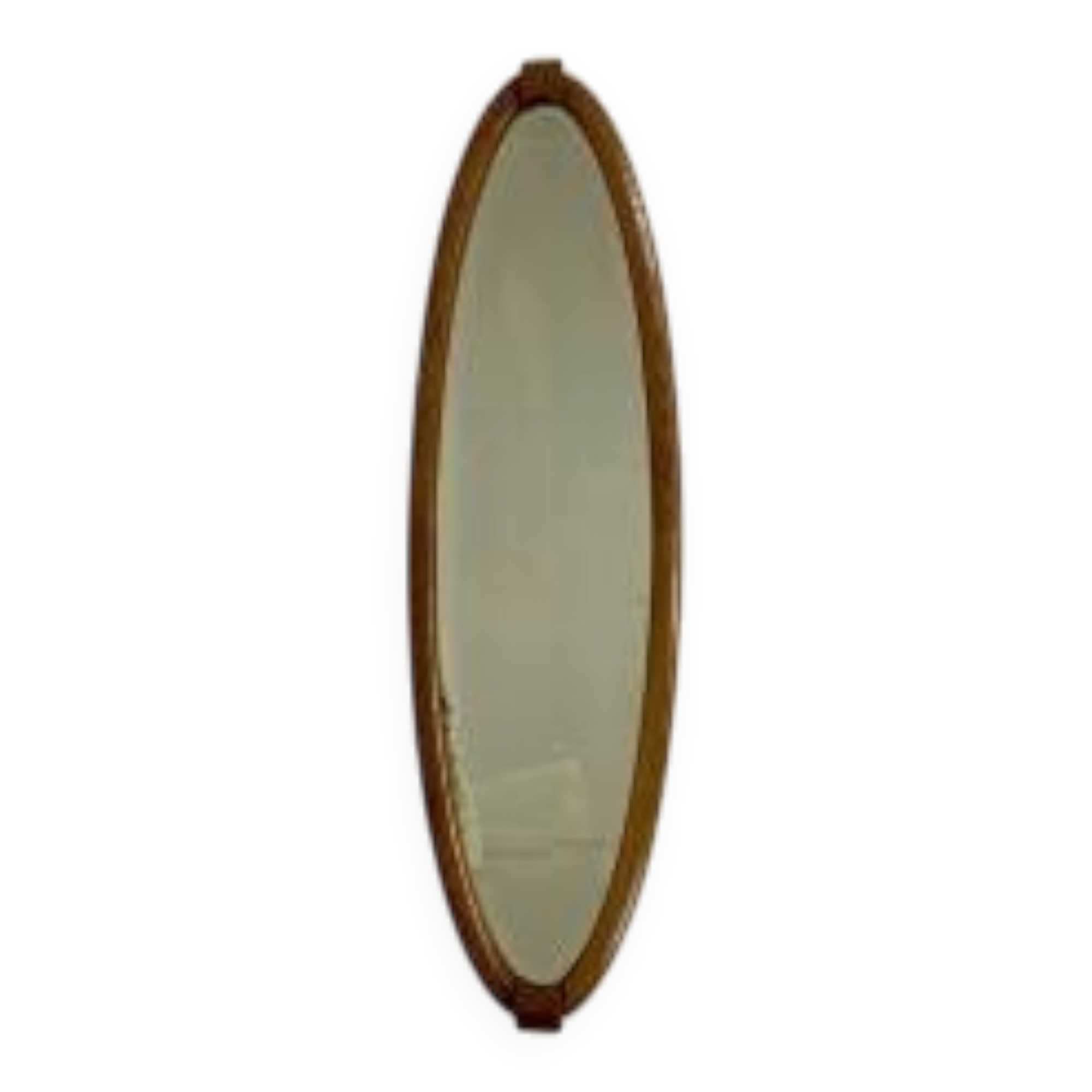 Oval gold mirror with faceted edge, 1950s