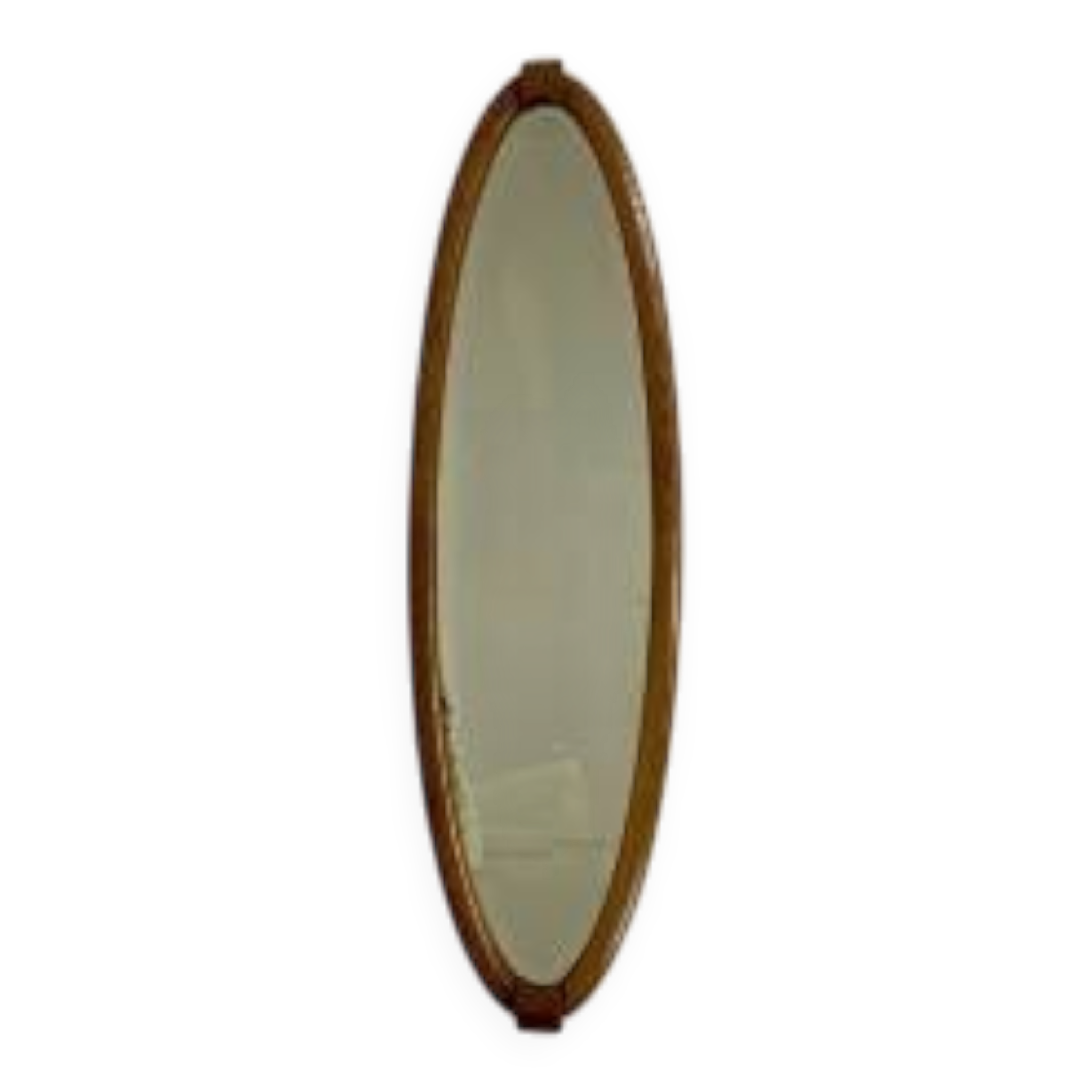Oval gold mirror with faceted edge, 1950s