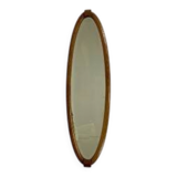 Oval gold mirror with faceted edge, 1950s