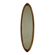 Oval gold mirror with faceted edge, 1950s