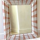 Old mirror in hand-painted wood