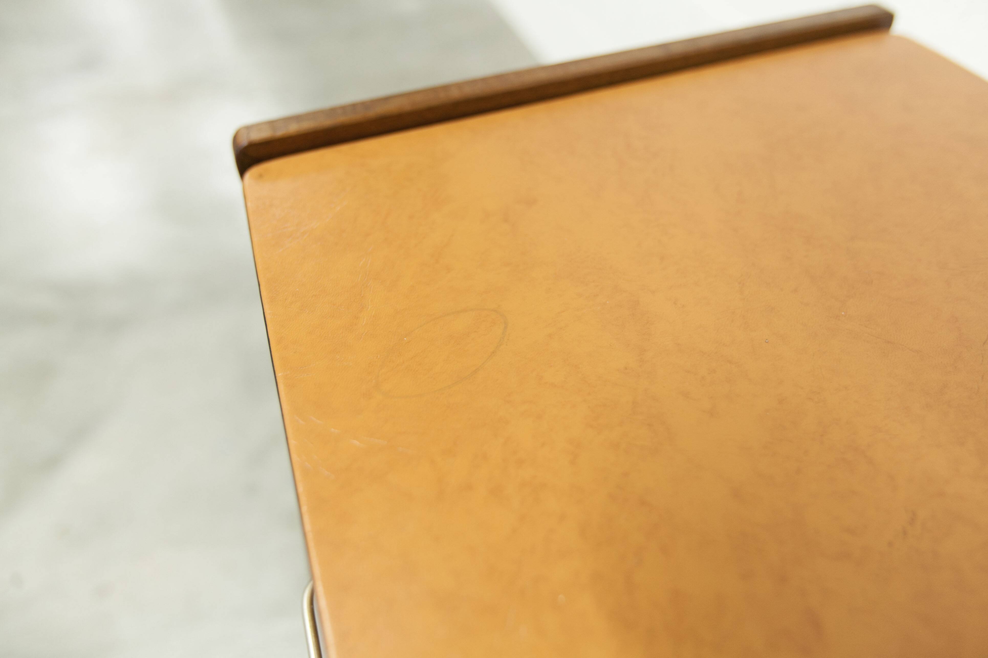 Unique 1960s bedside table with 15 complete games, compass legs, 1960s