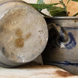 2 anciens Betschdorf, pots à sel alsaciens en grés avec oreilles