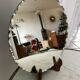 Duo of beveled mirror trays 50s