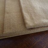 4 vintage camel fringed napkins