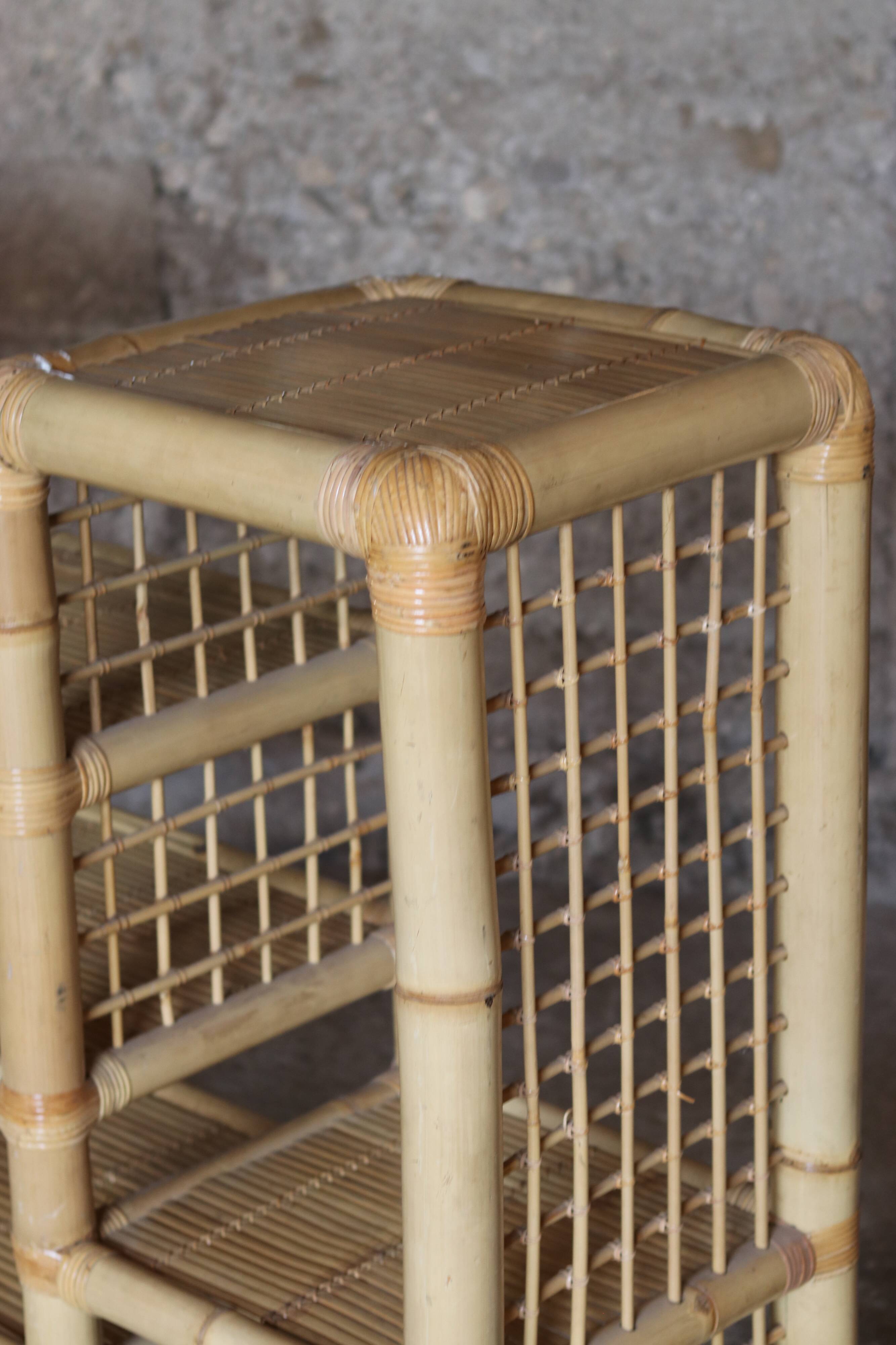 Spectacular vintage bamboo shelf