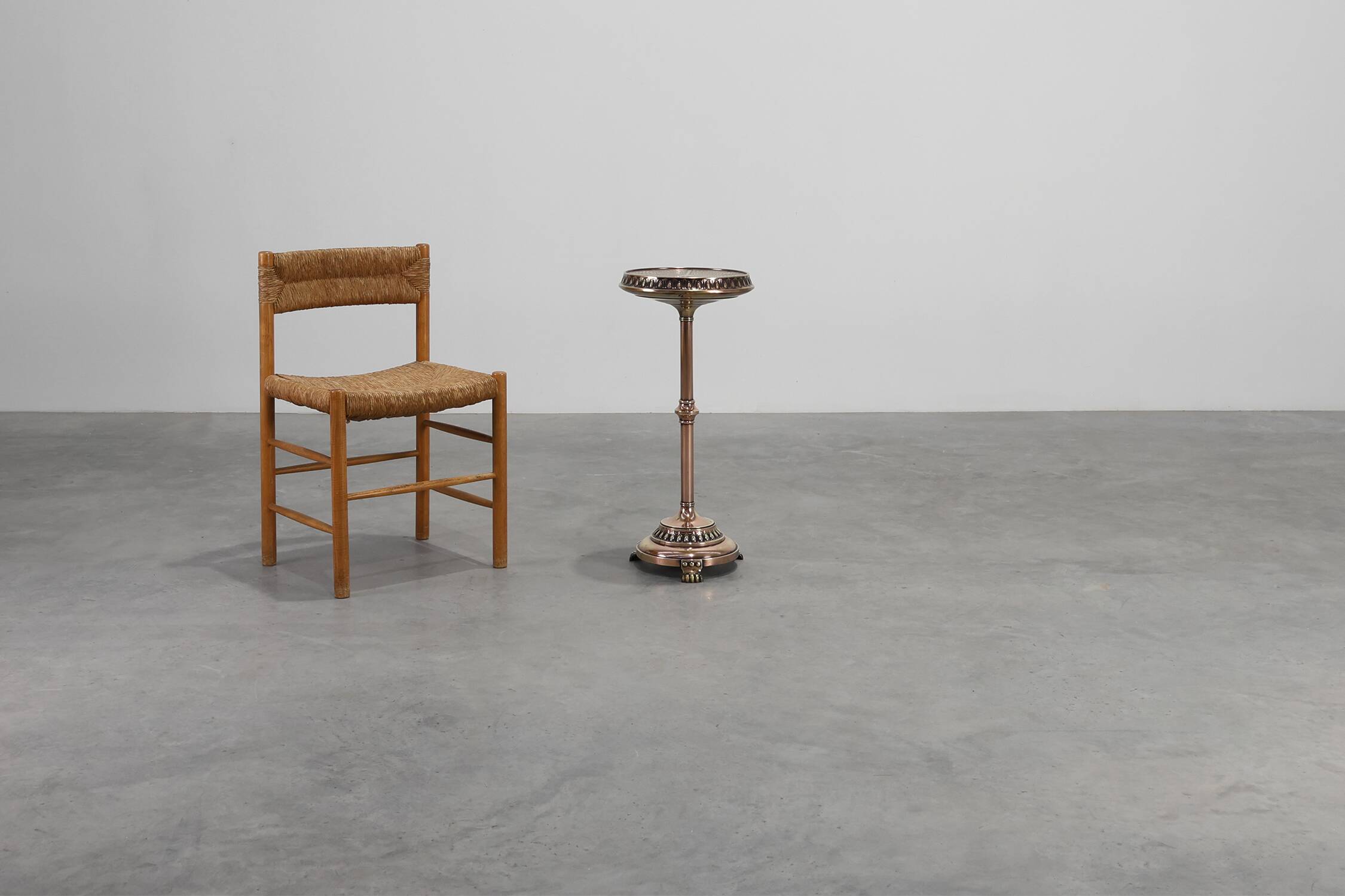 Art Deco Side Table by Daalderop in Red and Yellow Copper, The Netherlands