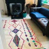 Berber vintage rug 100% wool, handcrafted. free shipping in europe. unique! 250x145cm