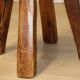 Vintage brutalist low stool in solid ash, 1960s