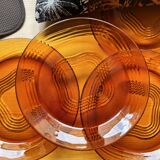Amber bowls Lever France and amber yellow plates