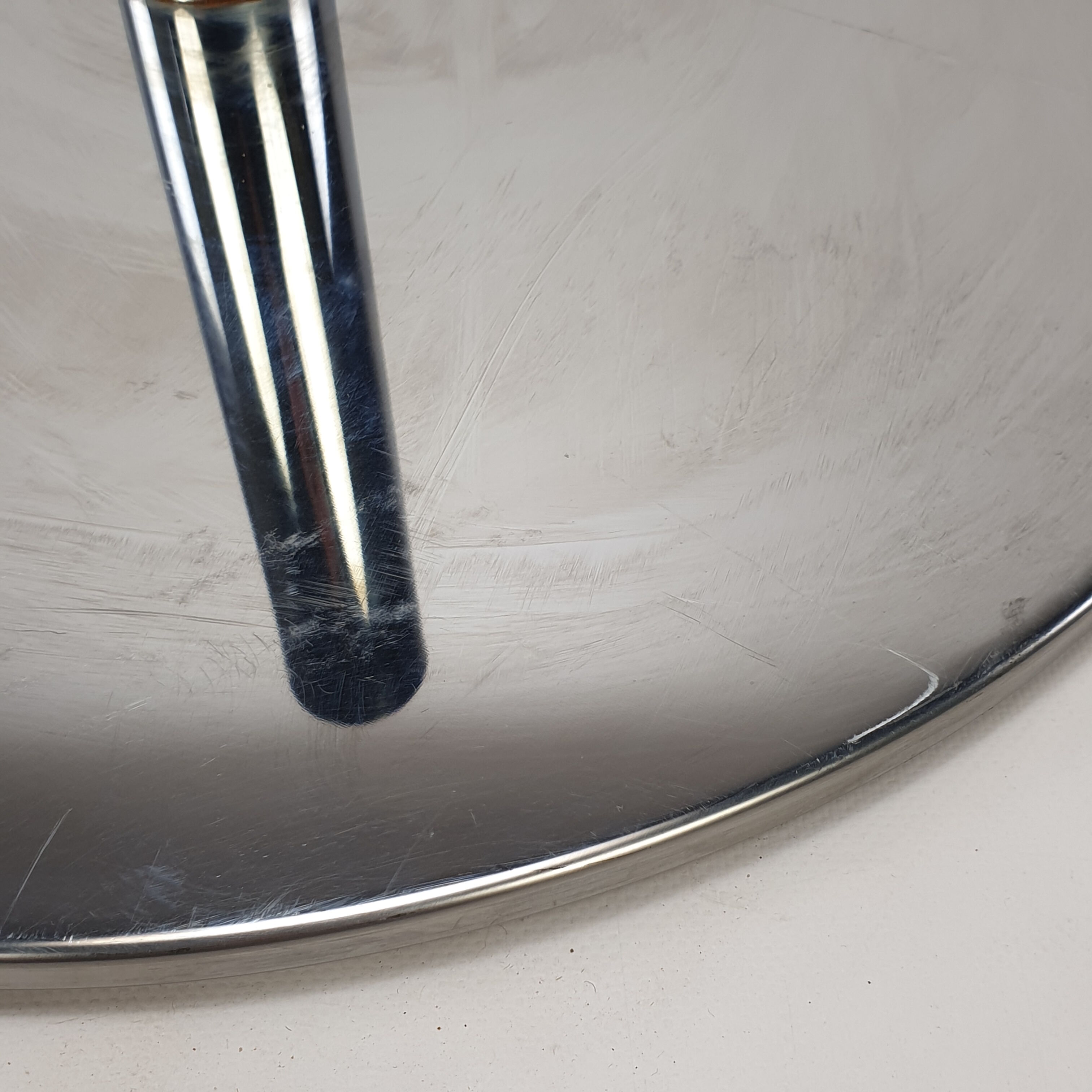 Mid century italian flower table chrome and glass, 1980s