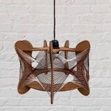 Hanging wood and stretched wire