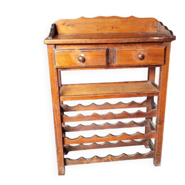 1960 Pitchpine furniture / 18 bottles H 112 x W 88 cm
