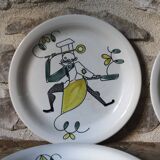 Set of 6 ceramic plates Stavangerflint Norway