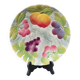 Plat à gâteau / coupe fruit faience barbotine de St Clement