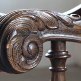 Vintage 19th century Danish Baroque oak armchair - Louis XV style