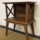 Bedside table with lattices, vintage compass legs