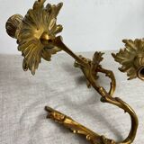 Two Louis XV style bronze wall candlesticks
