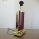 Lampe en laiton et plexiglas bordeaux années 70