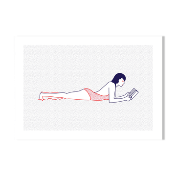 Illustration a4 naiade no. 4/8  bretagne liseuse bleu